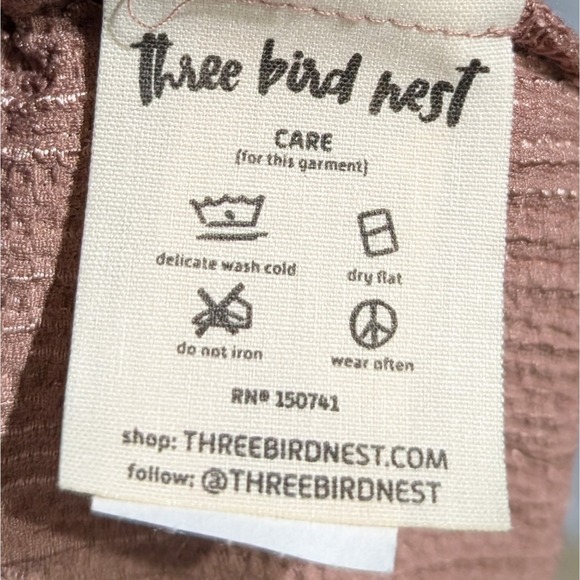NEW Three Bird Nest Bliss Wildflower Ruffle Jumpsuit Mauve Brown Women's Small - Picture 10 of 11